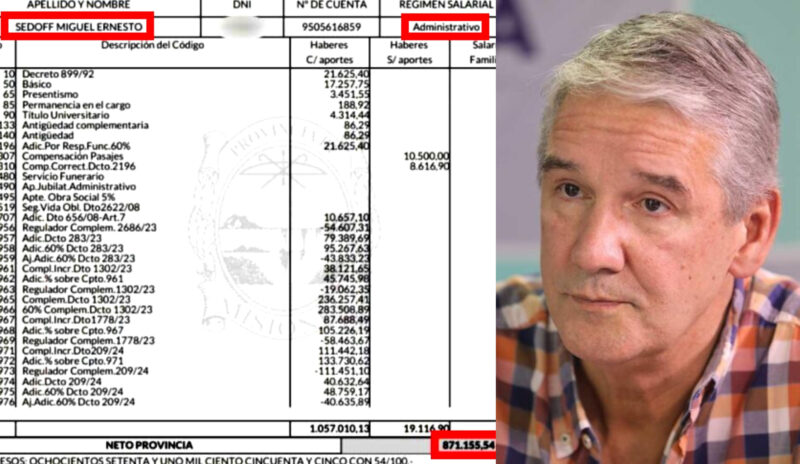 Sedoff renunció a su cargo con sueldo de privilegio en el CGE