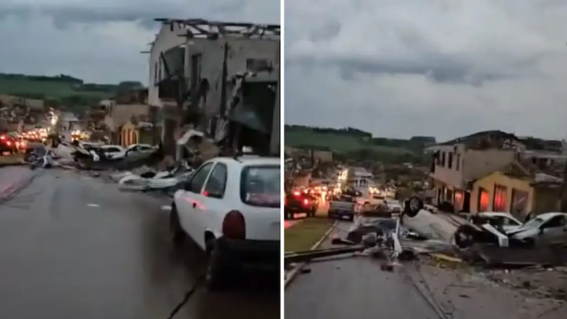 Las impactantes imágenes tras el paso de un tornado en Brasil