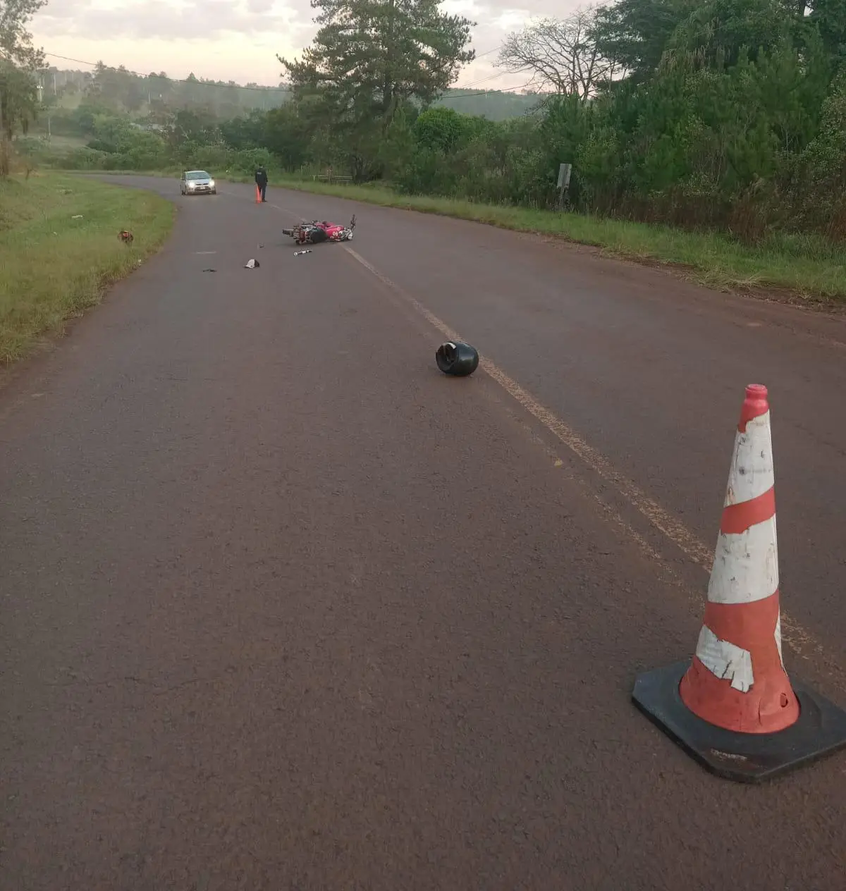 Motociclista sufrió despiste en la Ruta 17 y está grave