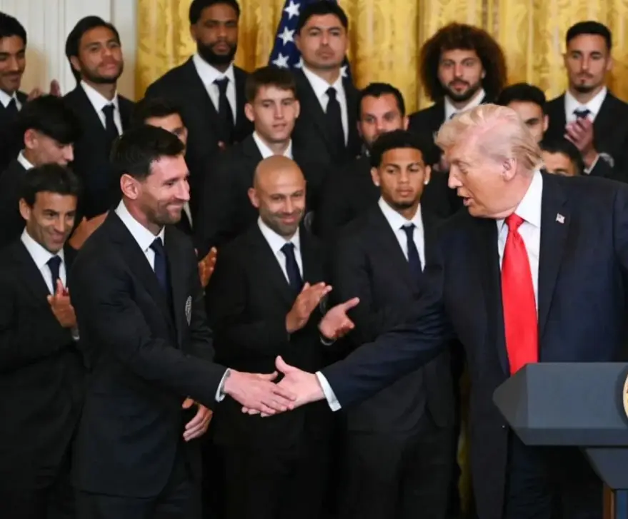 Messi junto a Donald Trump en la Casa Blanca