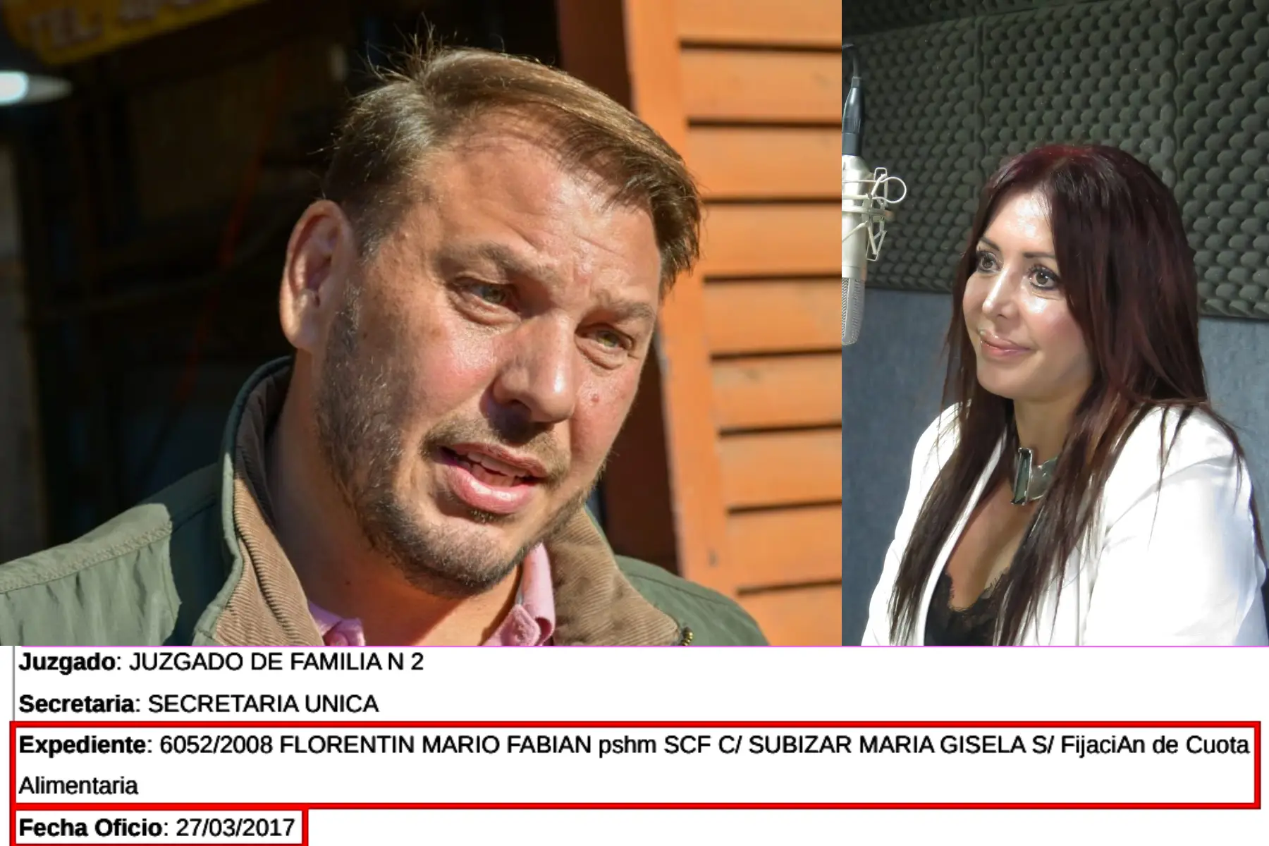 La expareja de Florentín lo fulminó por su deuda alimentaria