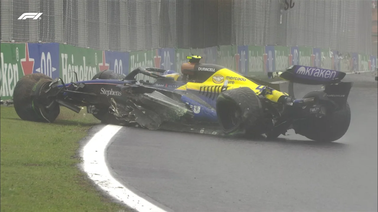 F1: Colapinto chocó y abandonó en el GP de Brasil