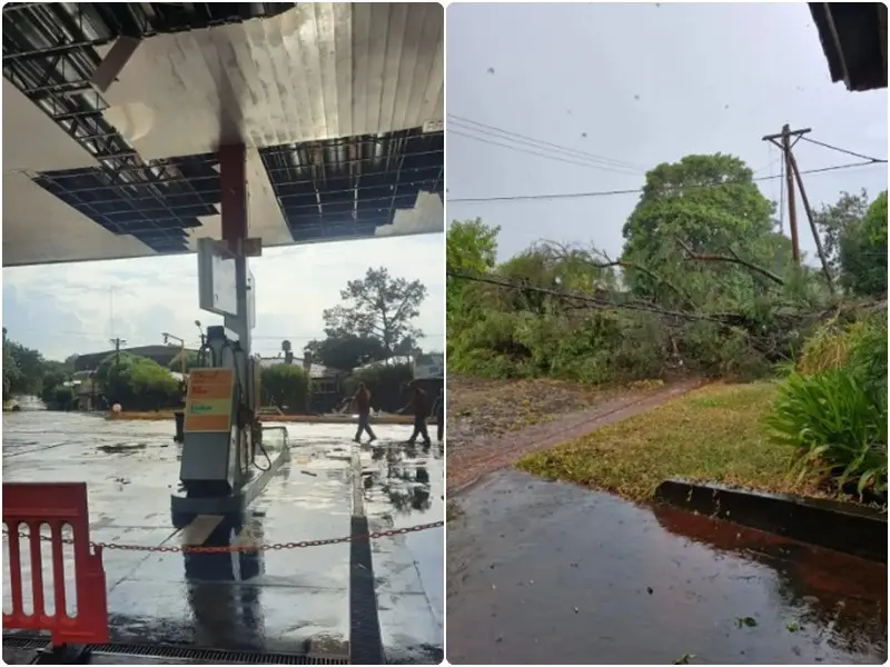 Fuerte temporal causó destrozos en Jardín América