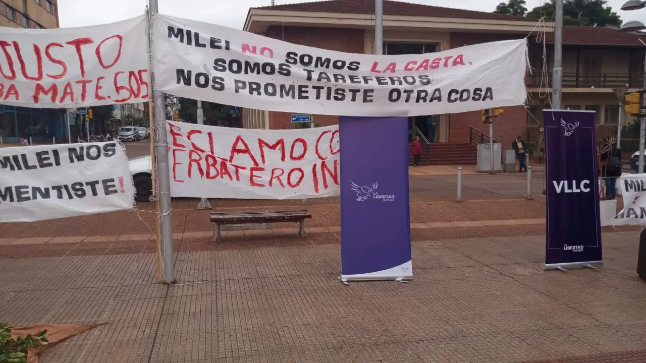 Fuerte reclamo yerbatero: hubo incidentes con dirigentes libertarios