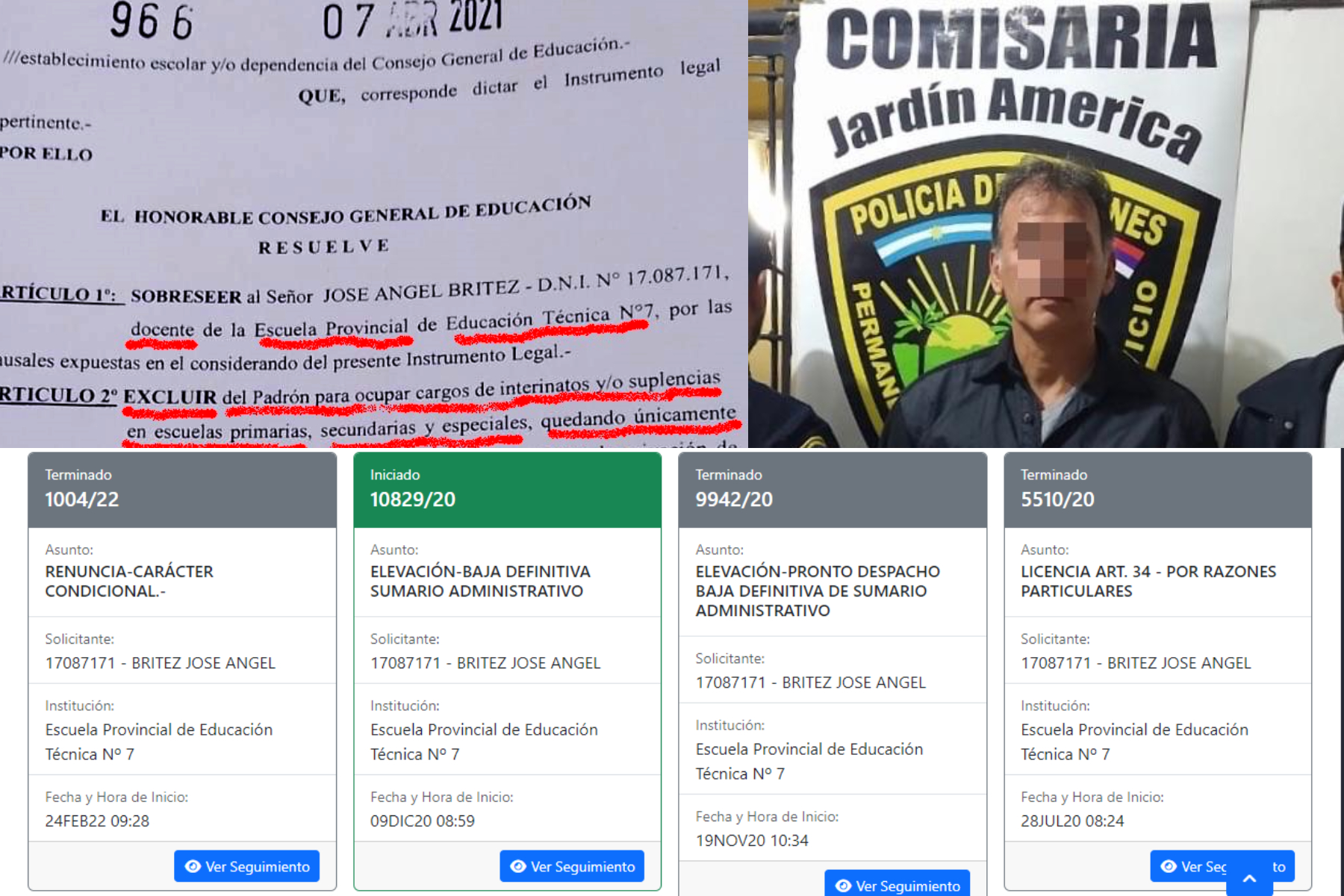 No aparece el pedido de licencia del profesor de la EPET 7, acusado de pedofilia