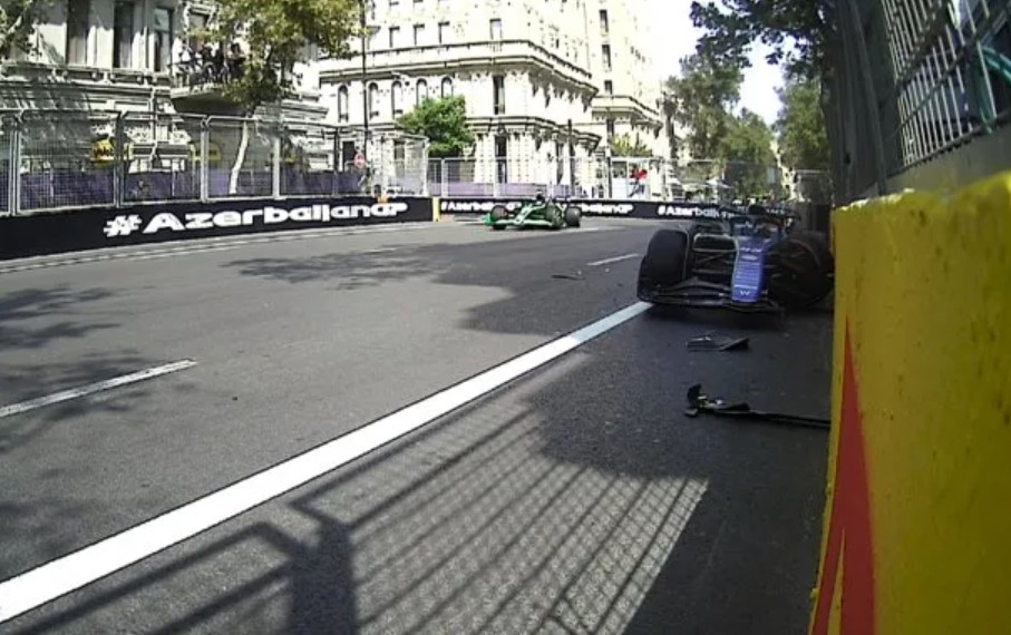 F1: Colapinto chocó en las pruebas de Bakú