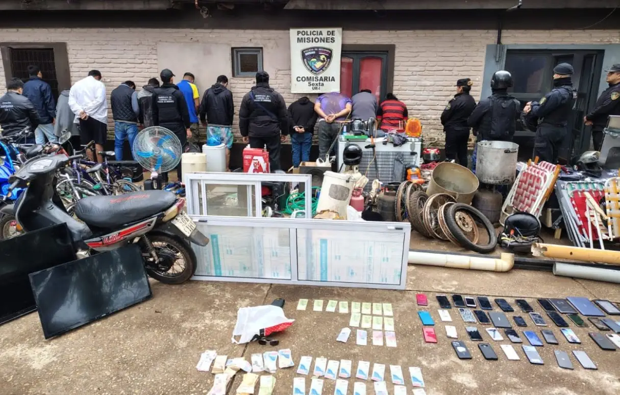 Desbaratan banda criminal: 9 detenidos y 300 bienes robados decomisados