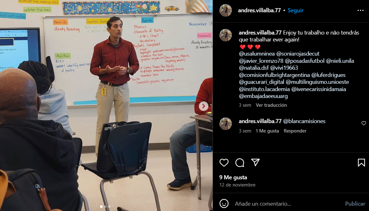 Habló el profesor de licencia especial que está haciendo un doctorado en EEUU