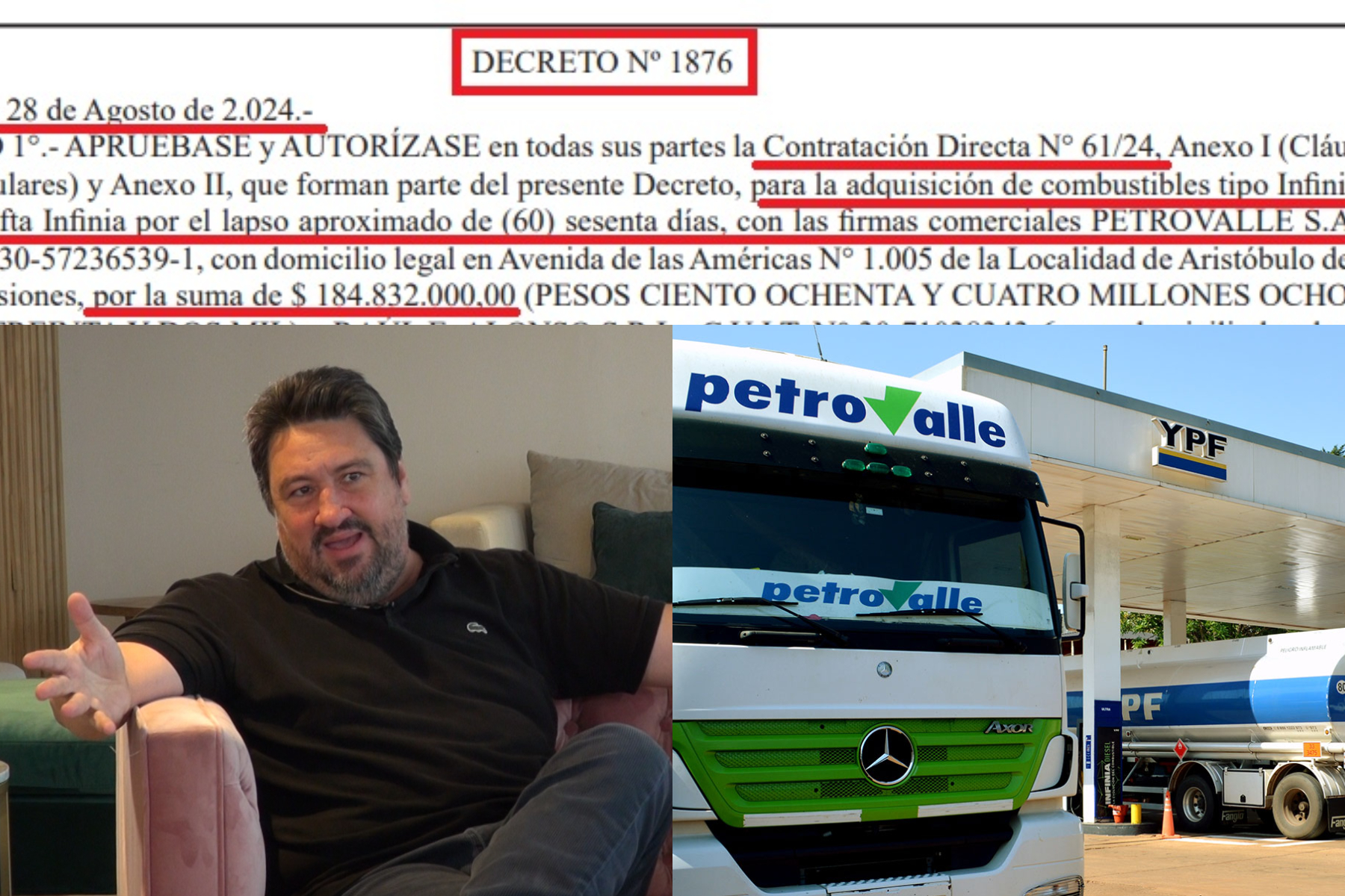 La empresa de Closs, Petrovalle SRL, beneficiada con una contratación directa por $184 millones