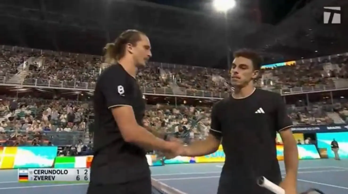 Cerúndolo no pudo con Zverev y cayó en cuartos de final de Miami