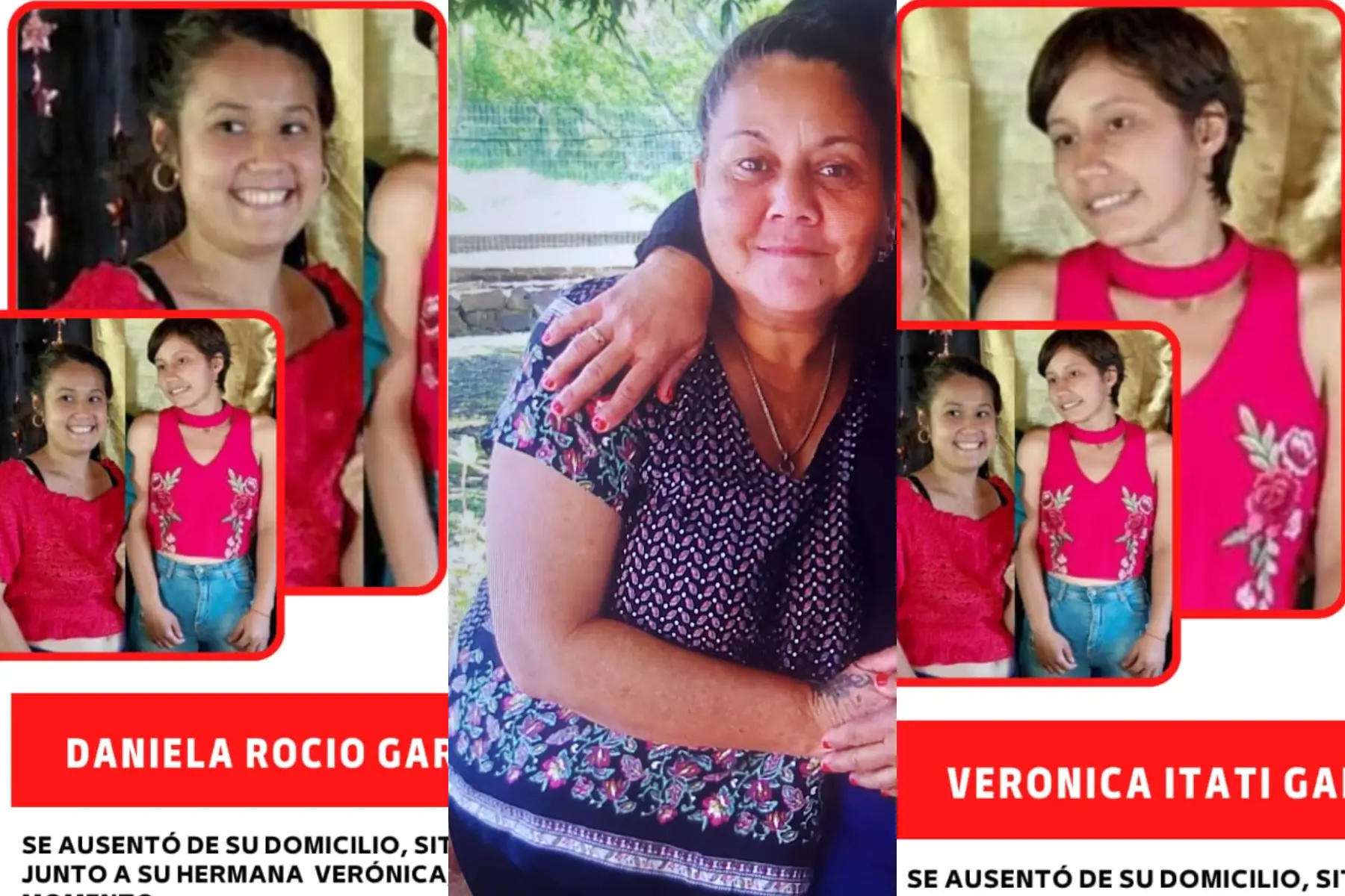 La desaparición de tres mujeres en Misiones, llegó a los medios nacionales