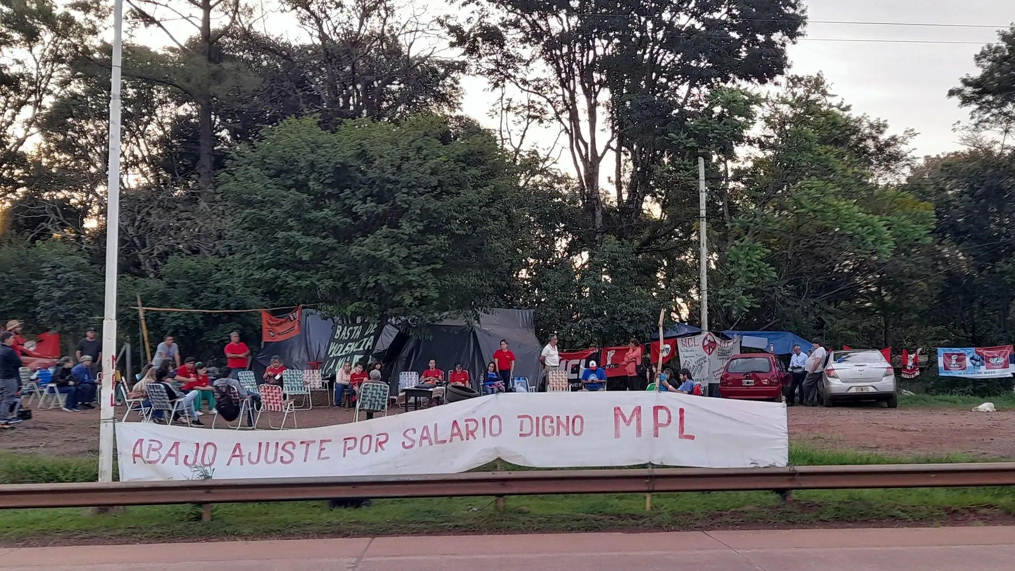 El MPL lleva 76 días acampando en la ruta 12 y se suma al paro del 22 de mayo