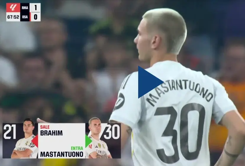 Franco Mastantuono debutó en Real Madrid