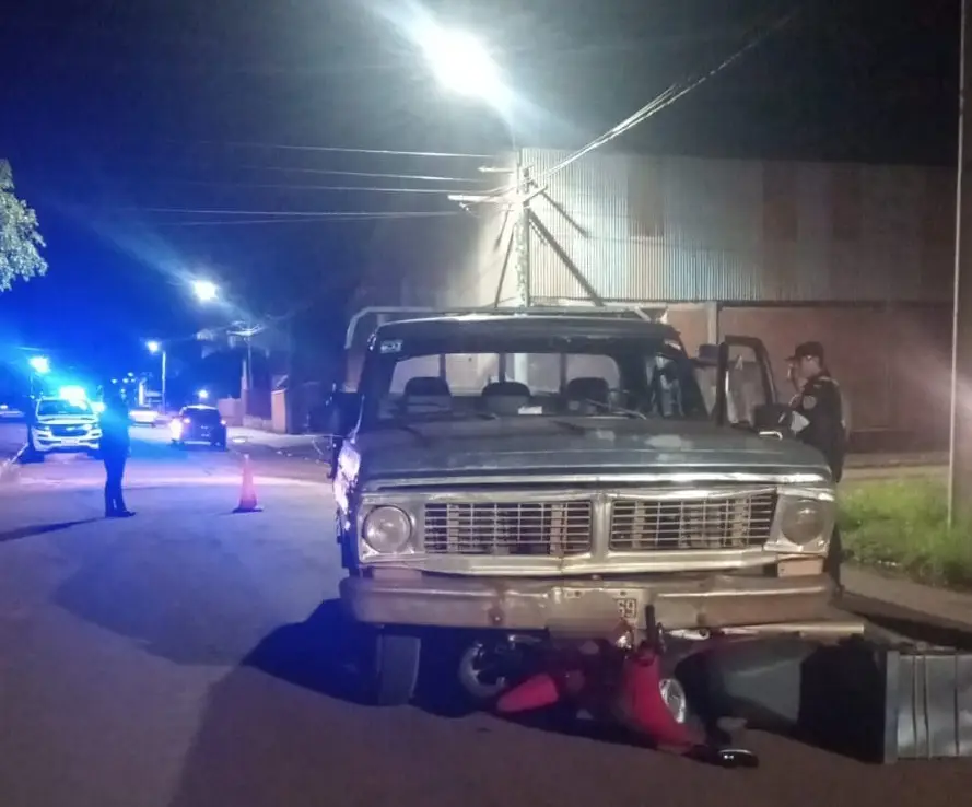 Jardín América: motociclista herido tras un choque